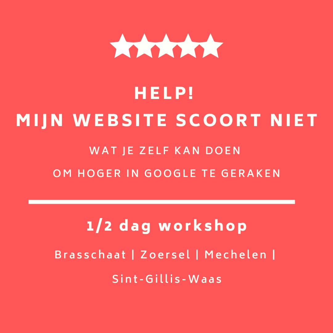 Workshop HELP! MIJN WEBSITE SCOORT NIET
